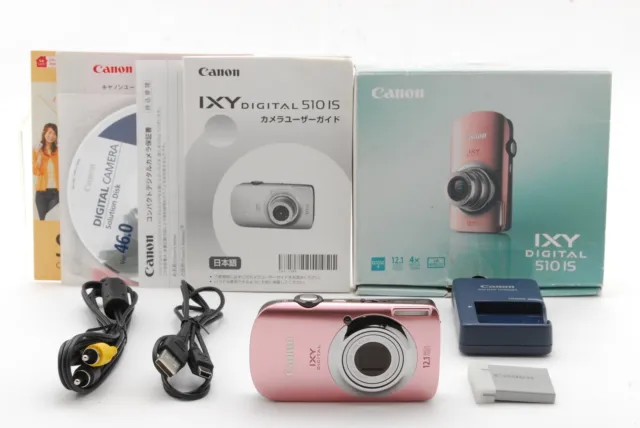 [N MINT in Box] Canon IXY DIGITAL 510 IS Powershot Digital Camera Pink 4x JAPAN