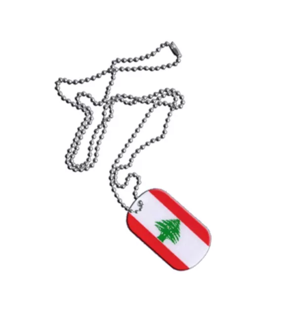 Dog Tag Fahne Flagge Libanon DogTag 3x5cm Kette mit Anhänger