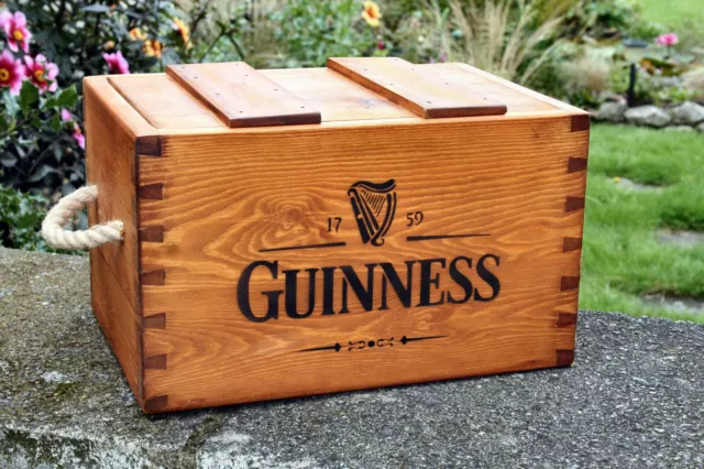 Rustic Antiqued Vintage Wooden Guinness Boxes Crates Trug Handmade
