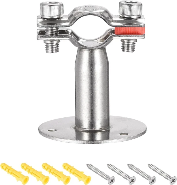 Antrader - Supporto in vetro da 1 x 1-1/5, con viti per fissaggio a parete, in acciaio inox, confezione da 10, colore: nero opaco