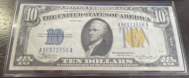 1934 $10 Ten Dollar North Africa Note Silver Cert
