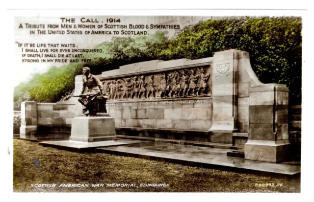 SCOTLAND - SCOTTISH AMERICAN WAR MEMORIAL, EDINBURGH Real Photo Postcard