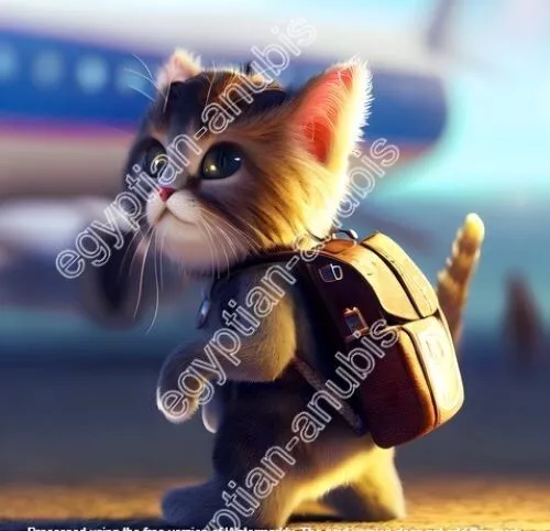 Digital image picture photo wallpaper of a cute cat traveling