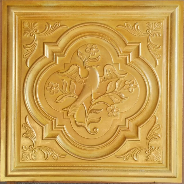 Ceiling tile Faux tin golden decor restaurant wall panel PL39 10pcs/lot