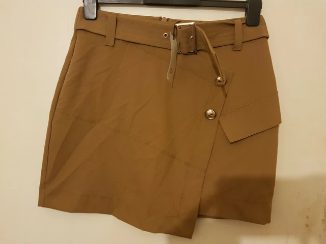 Minigonna da donna River Island, colore: beige, taglia: UK-12, NUOVA CON ETICHETTE