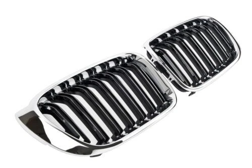 Griglia Anteriore Nera Lucida In ABS Per BMW X3 F25 (2015-2017) E X4 F26 (2014-2018) – 2 Pezzi