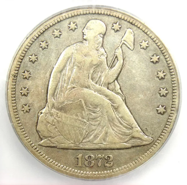 1872-S Seated Liberty Silver Dollar $1 Coin - Certified ICG VF35 - Rare S Mint !