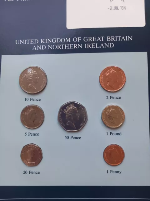 Coin Sets of All Nations - 1980s United Kingdom Uncirculated Coin Set Coa Inc