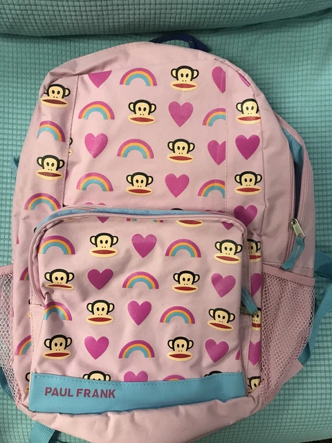 RARE PAUL FRANK Backpack Kids Monkey Cartoon Hearts And  display picture 1