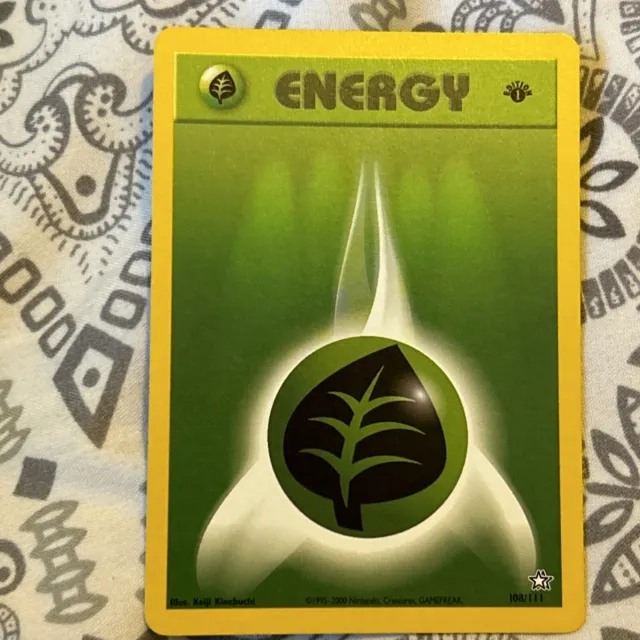 Pokemon Card - Neo Genesis 108/111 - GRASS ENERGY 1st Edition