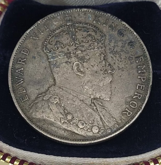 1908 Straits Settlements One Dollar Silver Coin! 90% Silver Toned 1908 Straits Settlements One Dollar Silver Coin! 90% Silver Toned