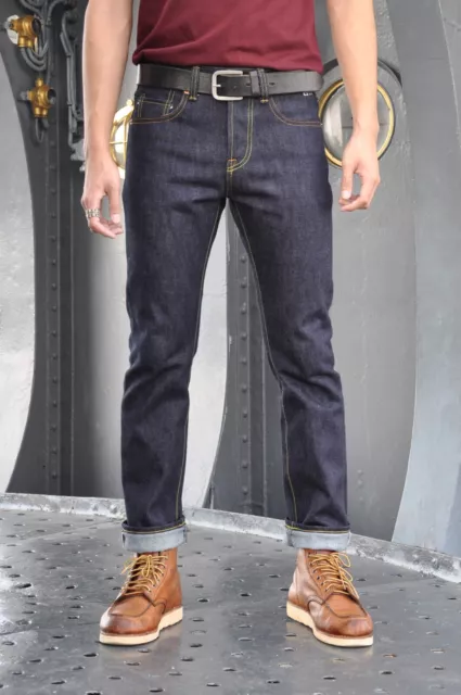 Simple&Raw Sk831 Heavy Marine 18oz. Selvedge Denim Men's Jeans Slim Straight Fit