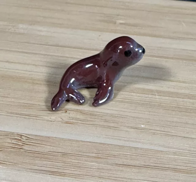 Retired Hagen-Renaker HARP SEAL Baby miniature Ceramic Figurine 2014 Collectible