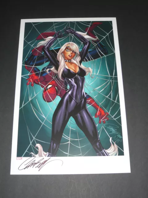 Spiderman Blackcat Art Print Signed By J Scott Campbell 11X17
