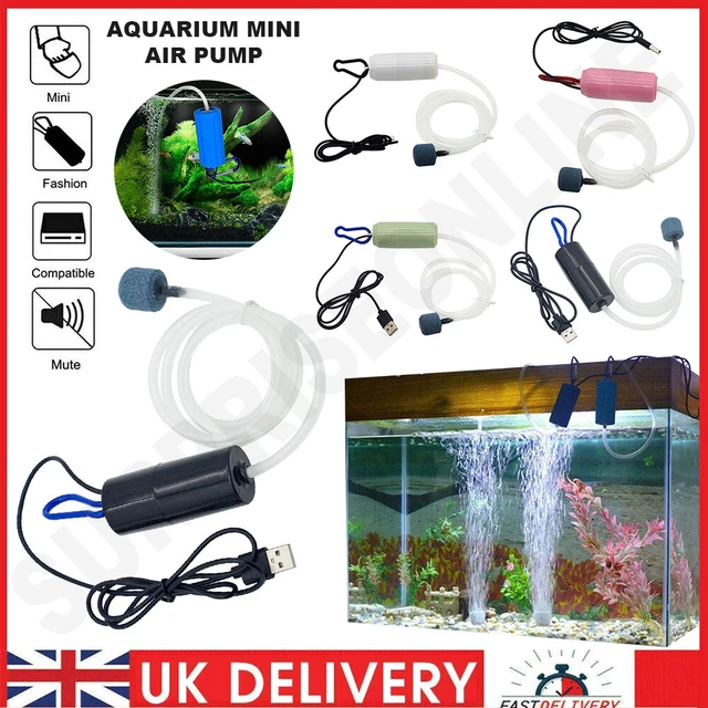 Aquarium Mini Air Pump Fish Tank USB Oxygen Aerator Ultra Silent Saving Energy