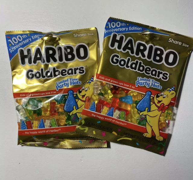 HARIBO GOLDBEARS 100TH Anniversary LimitedTime Party Hats Gummy Bears