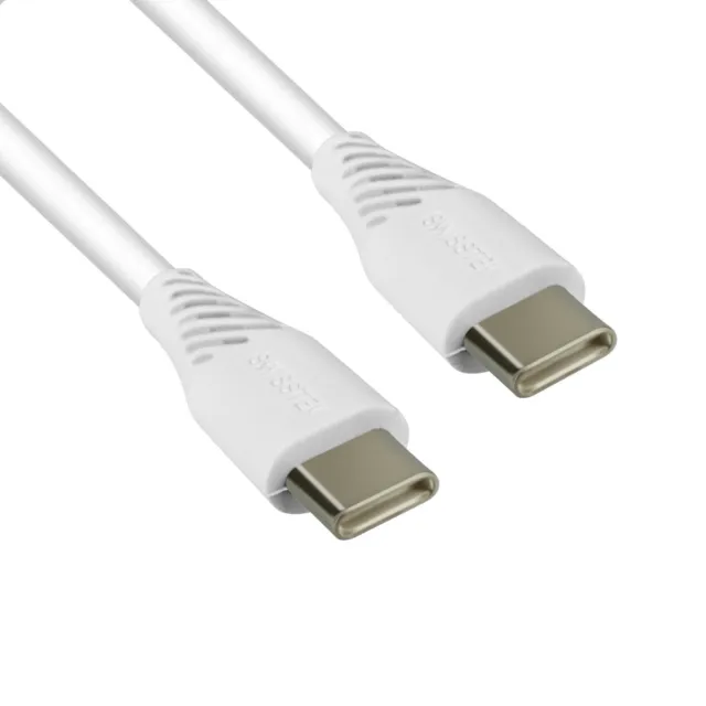 Câble USB-C vers USB-C 5A Power Delivery 100W Charge Rapide 2.5m Swissten Blanc