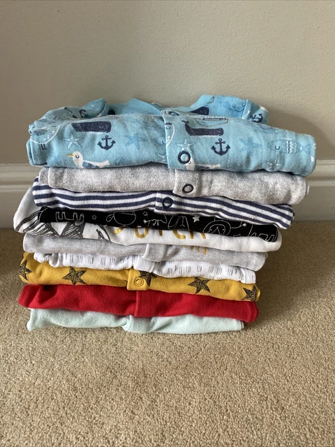 Baby Boys Age 3-6 Months Babygrows/sleepsuit Bundle X10