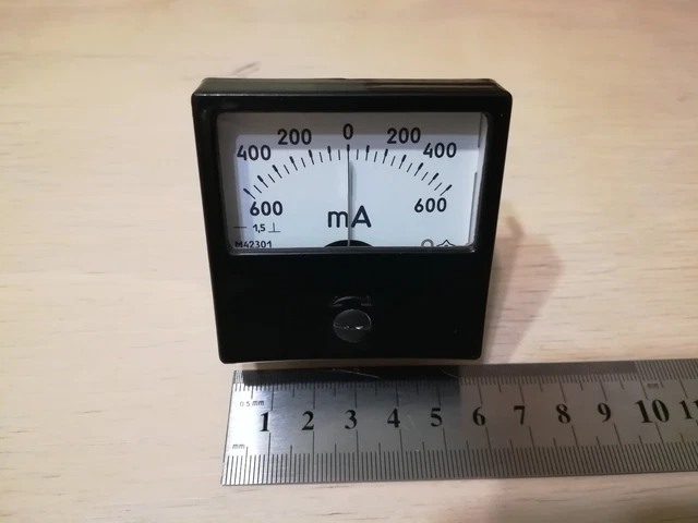 Vintage miliamper meter, tube amper meter M42301 ; 0-600 mA Vintage miliamper meter, tube amper meter M42301 ; 0-600 mA
