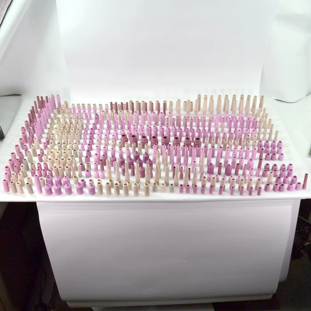 (Lot of 546) Unbranded Mixed Sizes Alumina Lava Ceramic Tig Weld Gas Cup Nozzles