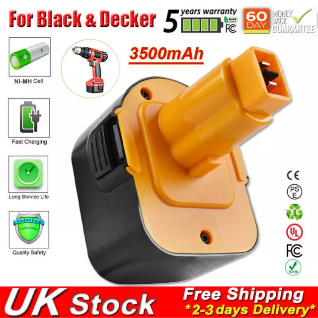 Black and decker firestorm top drill 12v battery charger