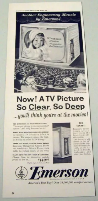 1953 Print Ad Emerson 21-Inch Space Saver TV Sets Television New York,NY
