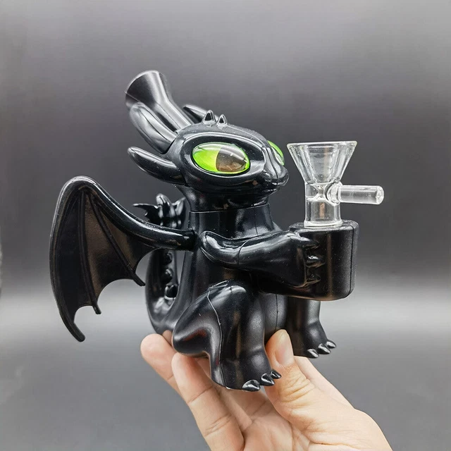 5.5inch Black Monster Hookah Green Eyes Dragon Water Pipe Bong Smoking Bubbler