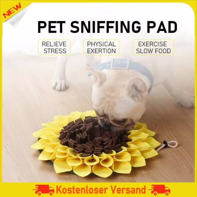 Puppy Sunflower Mat Dog Slow Feeding Bowl Food Dispenser Relieve Stress Pet Pad