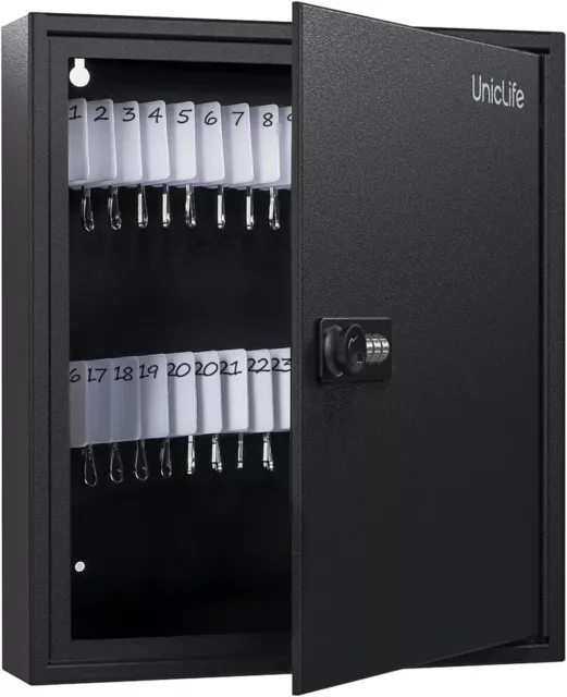 60-Key Slotted Key Cabinet with Combination Lock Wall Mounted Steel Key Organize