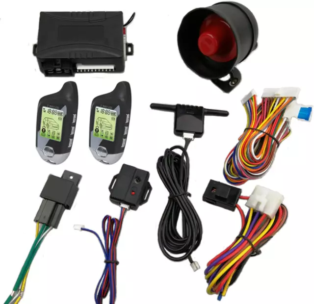 Vehicle Security Paging Car Alarm 2 Way LCD Sensor Remote Engine Start System |