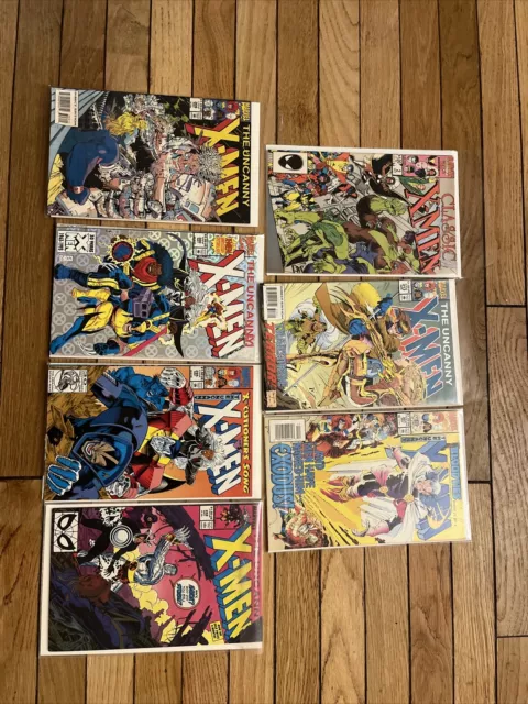 uncanny Xmen Comic Lot 248, 295, 300, 306, 307, 313  + Xmen Classic No 2