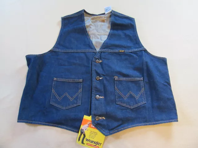 Mens Wrangler Denim Western Cowboy Vest Sz XXL New