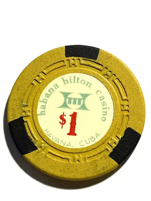 -VINTAGE-** HILTON HOTEL**$1 Chip-1950s (AUTHENTIC) Caribbean.