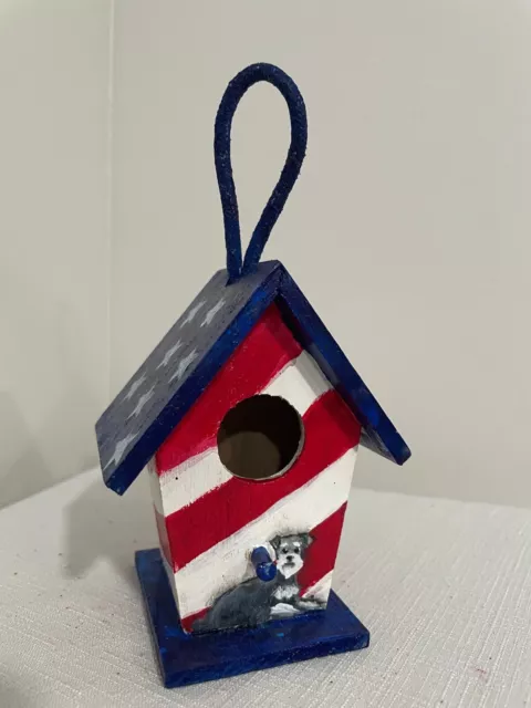 Miniature Schnauzer Patriotic birdhouse / Ann