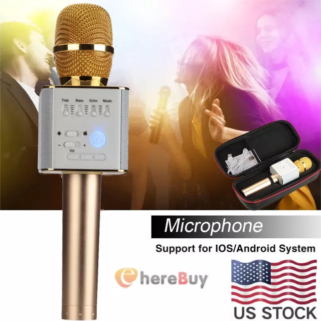 Karaoke Microphone Wireless Bluetooth Speaker Handheld KTV Player Singing Mic