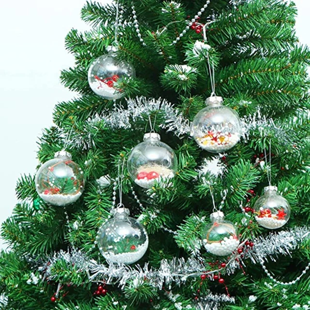 Práctica bola transparente para decoración de árbol de Navidad construbles de Navidad