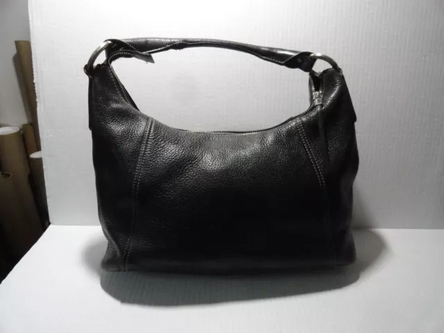 Ellen Tracy -  Genuine Black Leather  Handbag Purse Pocketbook