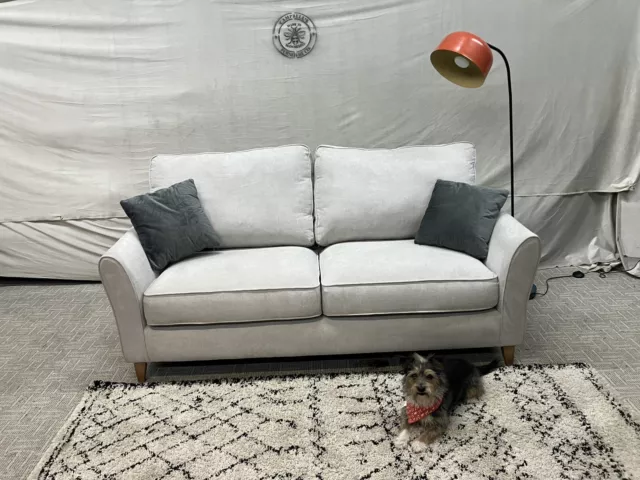 Grey 3 Seater Sofa Oak Furniture Land