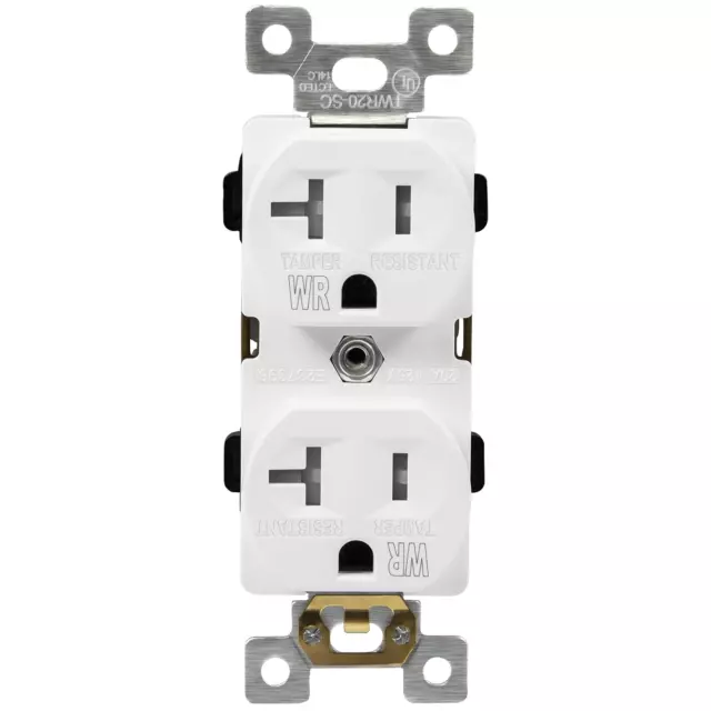 Duplex Receptacle, Tamper-Weather-Resistant, Commercial Grade Outlets, 20A 125V,