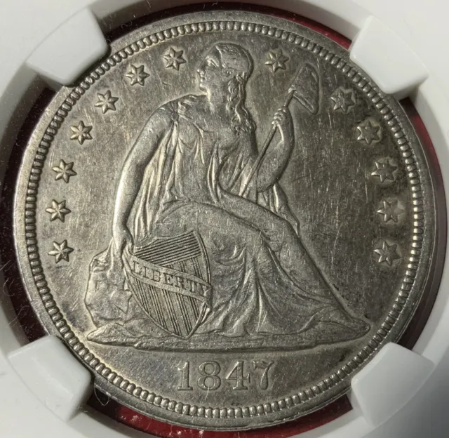 1847 Seated Liberty Dollar. NGC XF-45