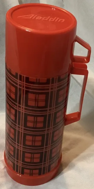Thermos Quart Red And Black with Cup and Stopper, Aladdin, Vintage, Nashville,Tn
