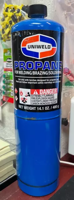 Propane Fuel Gas, Weight 14.1 oz., Welding/Brazing/Soldering Fuel, Uniweld
