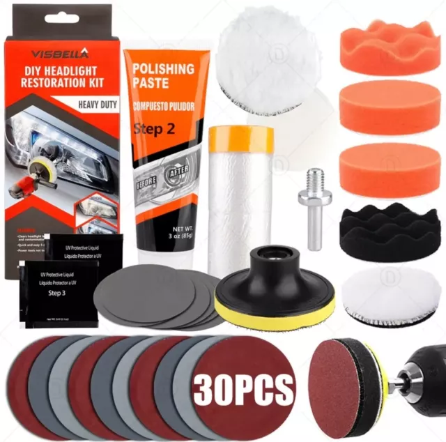 Kit Réparation PRO N°1 Rénovation Phare Brillance Voiture Nettoyage