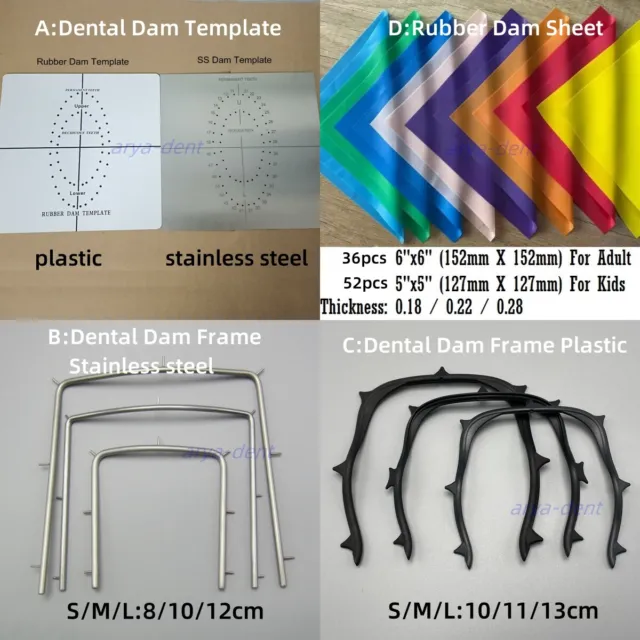 Dental Rubber Dam Sheet Frames Punches Hole Template Natural Latex Medium Gauge