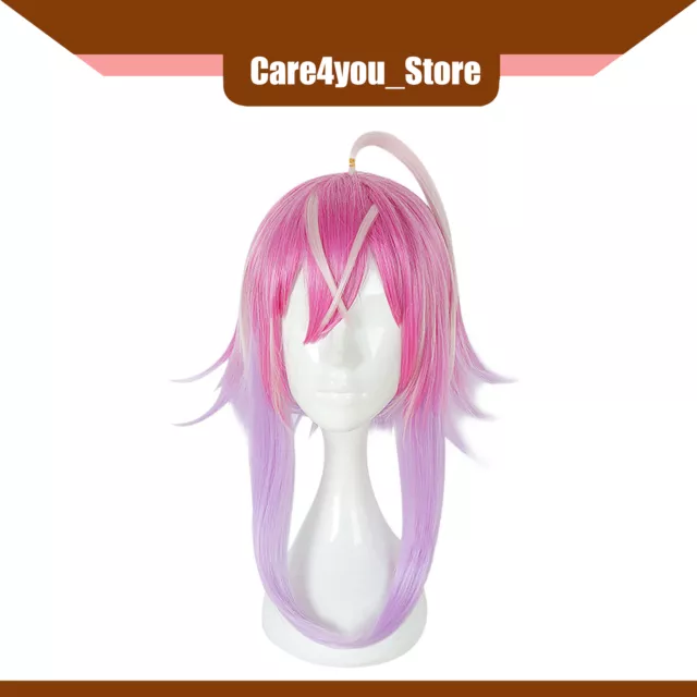 Item of 1 Women 20" Anime Style Hair Wigs Pink Gradient Hair Wigs with Wig Cap