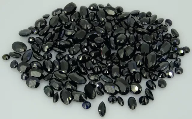 Lote mixto de zafiros negros naturales 62,56 quilates piedras preciosas sueltas naturales