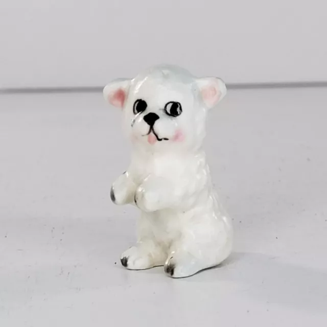 Josef Originals Poodle Puppy Dog Begging White Miniature Figurine *Chip*