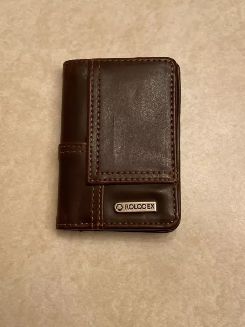 Vintage Rolodex Brown Leather Business or Credit Card Case Holder