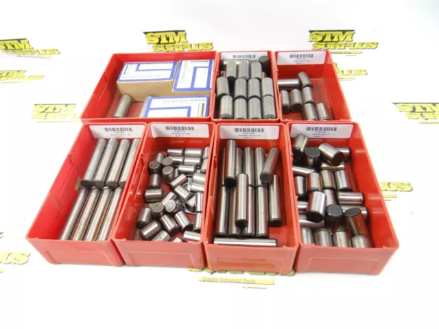 Large Lot Of Assorted Steel Dowel Pins 1/2" & 5/8" Dia + Lista Organizers