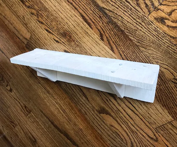 15" x 4.25" Rustic Shabby Chic Solid Wood White Wall Shelf, Reclaimed Barn Wood 2